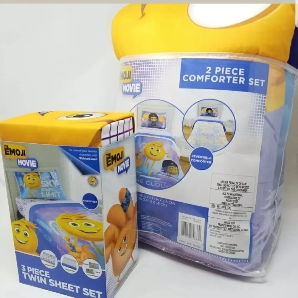 Emoji Movie Twin Bed Set Reversible Comforter Sham
